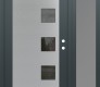 Modern Steel Front Door Diamond C5 48" x 80" anthracite/anthracite mirrored Glass Panel stainless steel LHI with Sidelite frosted Glass