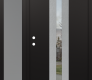 DIAMOND A2 52" X 80" BLACK/BLACK CLEAR GLASS PANEL STAINLESS STEEL LHI WITH SIDELITE FROSTED GLASS