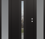 DIAMOND A2 68" X 80" BLACK/BLACK CLEAR GLASS PANEL BLACK RHI WITH 2 SIDELITES FROSTED GLASS
