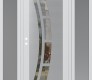 Modern Steel Front Door Diamond C12 60" x 80" white/white clear Glass Panel stainless steel RHI with 2 Sidelites frosted Glass