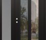 Modern Steel Front Door Diamond C14 50" x 80" black/black clear Glass Panel black RHI with Sidelite frosted Glass
