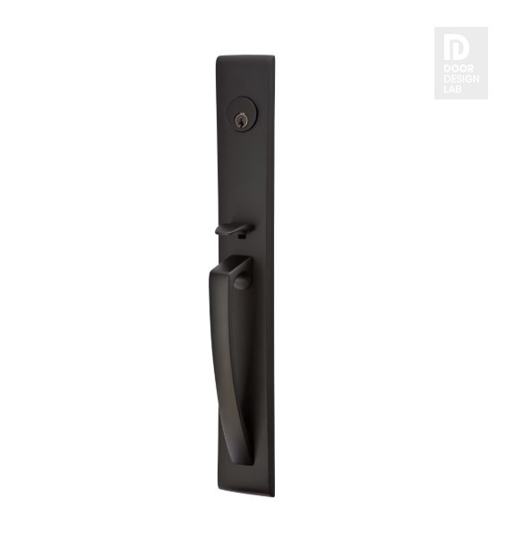 EMTEK ORION SINGLE CYLINDER KEYD 4816 FLAT BLACK US19 for Steel Front Doors