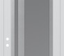 Modern Steel Front Door Diamond C15 36" x 96" white/white frosted Glass Panel stainless steel RHI with Transom mirrored Glass