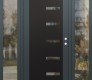 Modern Steel Front Door Diamond C8 64" x 80" anthracite/anthracite clear Glass Panel black LHI with 2 Sidelites clear Glass