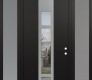 DIAMOND A9 68" X 96" BLACK/BLACK CLEAR GLASS PANEL STAINLESS STEEL RHI WITH 2 SIDELITES AND TRANSOM FROSTED GLASS