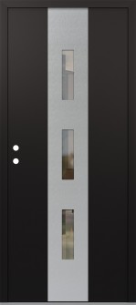 DIAMOND A7 36" X 80" BLACK/BLACK CLEAR GLASS PANEL STAINLESS STEEL RHI