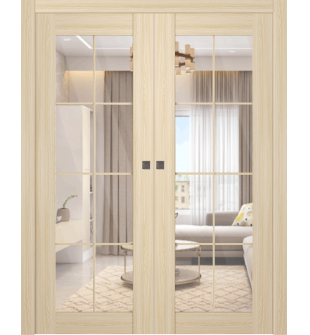 Avon 8 Lite Clear Vetro Loire Ash Double doors