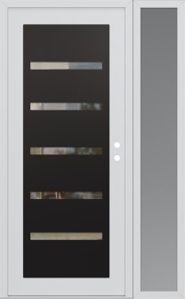 Diamond C7 48" x 80" white/white clear Glass Panel black LHI with Sidelite frosted Glass