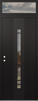 DIAMOND A3 36" X 96" BLACK/BLACK CLEAR GLASS PANEL BLACK RHI WITH TRANSOM CLEAR GLASS