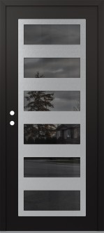 Diamond C9 36" x 80" black/black mirrored Glass Panel stainless steel RHI