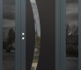 Modern Steel Front Door Diamond C4 64" x 80" anthracite/anthracite clear Glass Panel black RHI with 2 Sidelites mirrored Glass