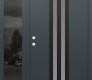 Modern Steel Front Door DIAMOND A8 50" X 80" ANTHRACITE/ANTHRACITE FROSTED GLASS PANEL BLACK RHI WITH SIDELITE MIRRORED GLASS