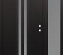 Modern Steel Front Door DIAMOND A8 50" X 80" BLACK/WHITE FROSTED GLASS PANEL BLACK LHI WITH SIDELITE FROSTED GLASS