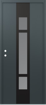 DIAMOND A9 36" X 80" ANTHRACITE/ANTHRACITE FROSTED GLASS PANEL BLACK RHI