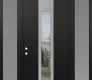 DIAMOND A1 60" X 96" BLACK/BLACK CLEAR GLASS PANEL STAINLESS STEEL LHI WITH 2 SIDELITES AND TRANSOM FROSTED GLASS