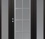 Modern Steel Front Door Diamond C16 60" x 80" black/white frosted Glass Panel stainless steel RHI with 2 Sidelites frosted Glass