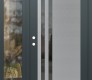 Modern Steel Front Door Diamond C6 52" x 80" anthracite/anthracite mirrored Glass Panel stainless steel RHI with Sidelite clear Glass