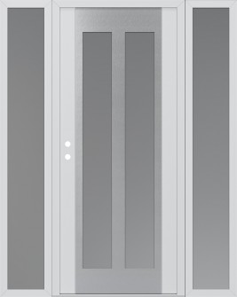 Diamond C14 68" x 80" white/white frosted Glass Panel stainless steel RHI with 2 Sidelites frosted Glass