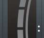 Modern Steel Front Door Diamond C12 36" x 96" anthracite/anthracite frosted Glass Panel black LHI with Transom clear Glass