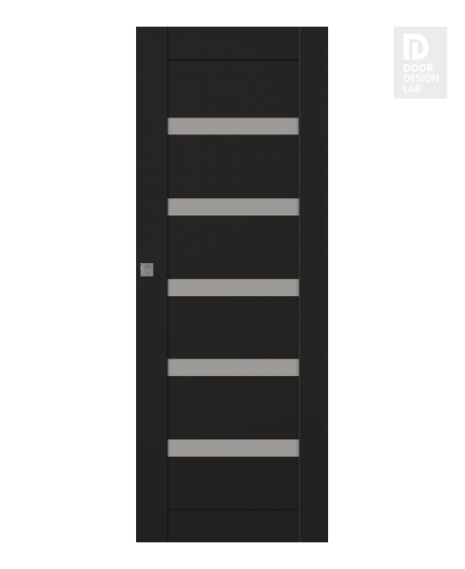 Leora Vetro Black Matte Modern Interior Hidden Barn Door by Belldinni