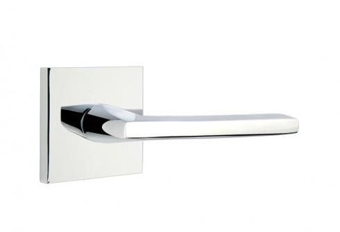 EMTEK HELIOS LEVER WITH SQUARE ROSETTE PRIVACY RH POLISHED CHROME (US26) 5210