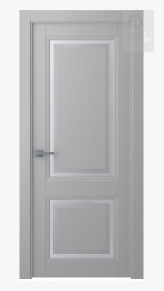 Modern interior door Aurum 2 Vetro Light Grey for $883.00 | Door Design Lab