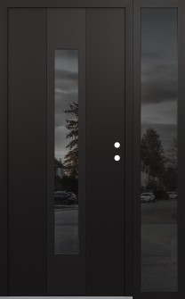 DIAMOND A1 50" X 80" BLACK/BLACK MIRRORED GLASS PANEL BLACK LHI WITH SIDELITE MIRRORED GLASS