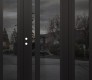 Modern Steel Front Door Diamond C15 60" x 80" black/black mirrored Glass Panel black RHI with 2 Sidelites mirrored Glass