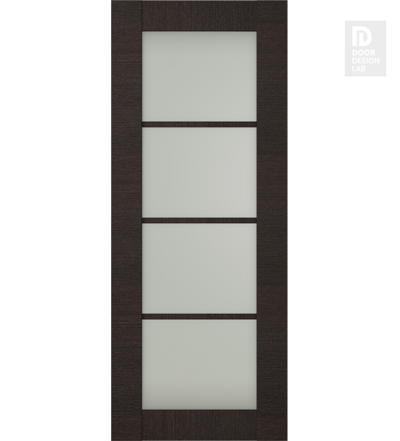 Modern Interior NDOOR SLAB AVANTI 4 LITE VETRO BLACK APRICOT 24" X 80" X 1 3/4" TEMPERED FROSTED GLASS