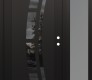 Modern Steel Front Door Diamond C12 52" x 80" black/black mirrored Glass Panel black LHI with Sidelite frosted Glass