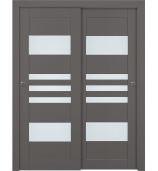 Leti Vetro Gray Matte Bypass doors