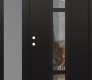 Modern Steel Front Door DIAMOND A9 52" X 80" BLACK/BLACK CLEAR GLASS PANEL BLACK RHI WITH SIDELITE FROSTED GLASS