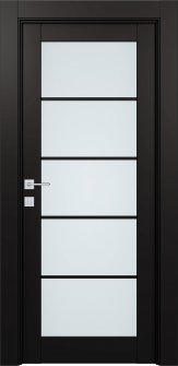 Avon 5 Lite Vetro Black Matte Single Doors