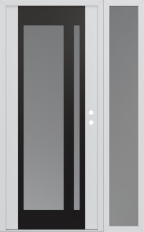 Diamond C15 50" x 80" white/white frosted Glass Panel black LHI with Sidelite frosted Glass