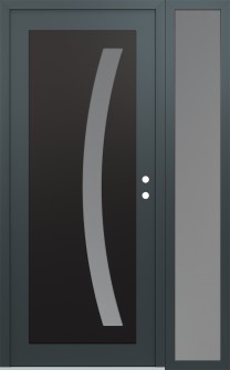 Diamond C4 48" x 80" anthracite/anthracite frosted Glass Panel black LHI with Sidelite frosted Glass