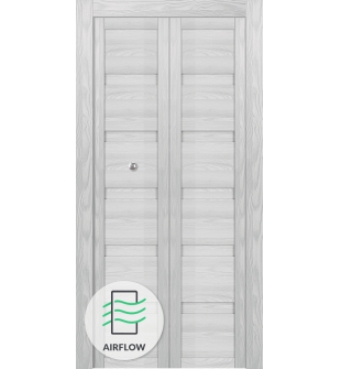 Louver Ribeira Ash Bi-folding doors