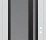 Modern Steel Front Door Diamond C15 36" x 96" white/white frosted Glass Panel black LHI with Transom mirrored Glass