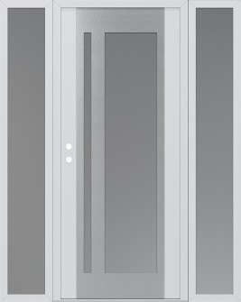 Diamond C15 64" x 80" white/white frosted Glass Panel stainless steel RHI with 2 Sidelites frosted Glass