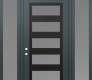 Modern Steel Front Door Diamond C9 60" x 96" anthracite/anthracite frosted Glass Panel black RHI with 2 Sidelites and Transom frosted Glass