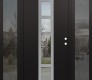 DIAMOND A9 64" X 80" BLACK/BLACK CLEAR GLASS PANEL STAINLESS STEEL RHI WITH 2 SIDELITES MIRRORED GLASS