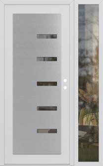 Diamond C8 52" x 80" white/white clear Glass Panel stainless steel LHI with Sidelite clear Glass