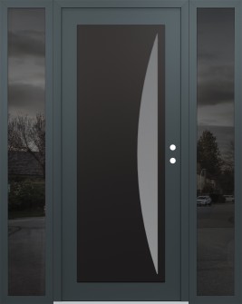 Diamond C13 68" x 80" anthracite/anthracite frosted Glass Panel black LHI with 2 Sidelites mirrored Glass