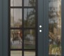 Modern Steel Front Door Diamond C16 48" x 80" anthracite/anthracite clear Glass Panel black LHI with Sidelite clear Glass