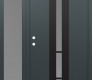 Modern Steel Front Door DIAMOND A3 48" X 80" ANTHRACITE/ANTHRACITE FROSTED GLASS PANEL BLACK RHI WITH SIDELITE FROSTED GLASS