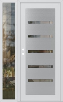 Diamond C7 50" x 80" white/white clear Glass Panel stainless steel RHI with Sidelite clear Glass