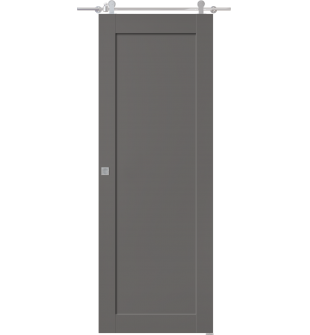 Shaker 1 Panel Gray Matte Barn doors