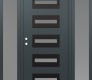 Modern Steel Front Door Diamond D4 64" x 80" anthracite/anthracite frosted Glass Panel black RHI with 2 Sidelites frosted Glass