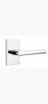 EMTEK STUTTGART LEVER WITH MODERN RECTANGULAR ROSETTE DUMMY POLISHED CHROME (US26) 5052