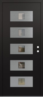 Diamond D8 36" x 80" black/black clear Glass Panel stainless steel LHI