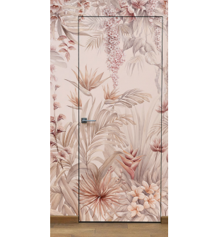 Primed Door Example For Wallpapering Geometric Waves Frameless